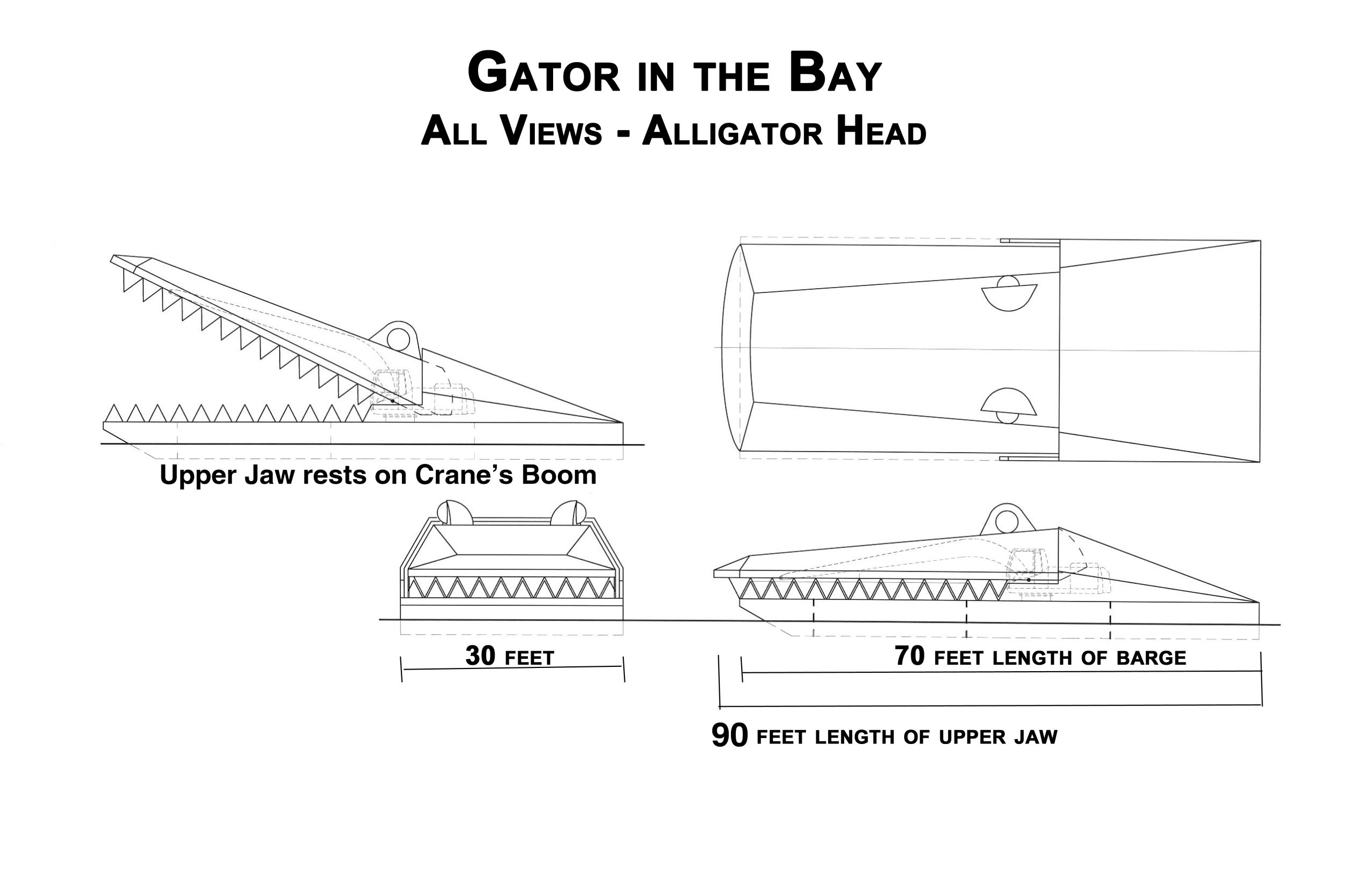 Engineering views of the Gator in the Bay head