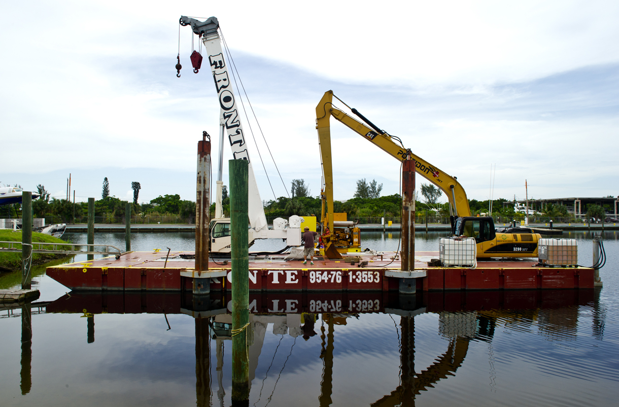 The barge that became the base of the gator head